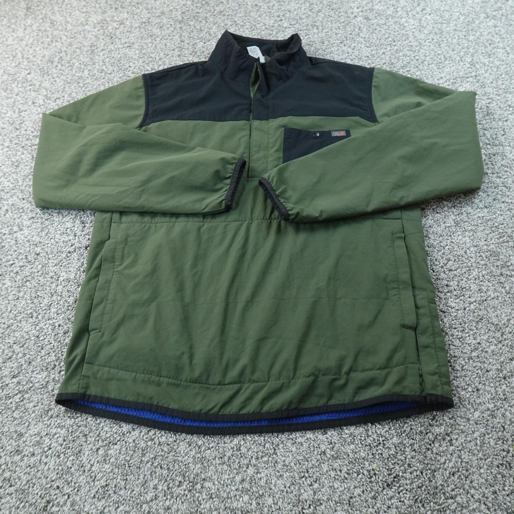Mountain Hardwear Jacket Mens L Green Black 1/4 Zip Waffle Grid Fleece Outdoor
